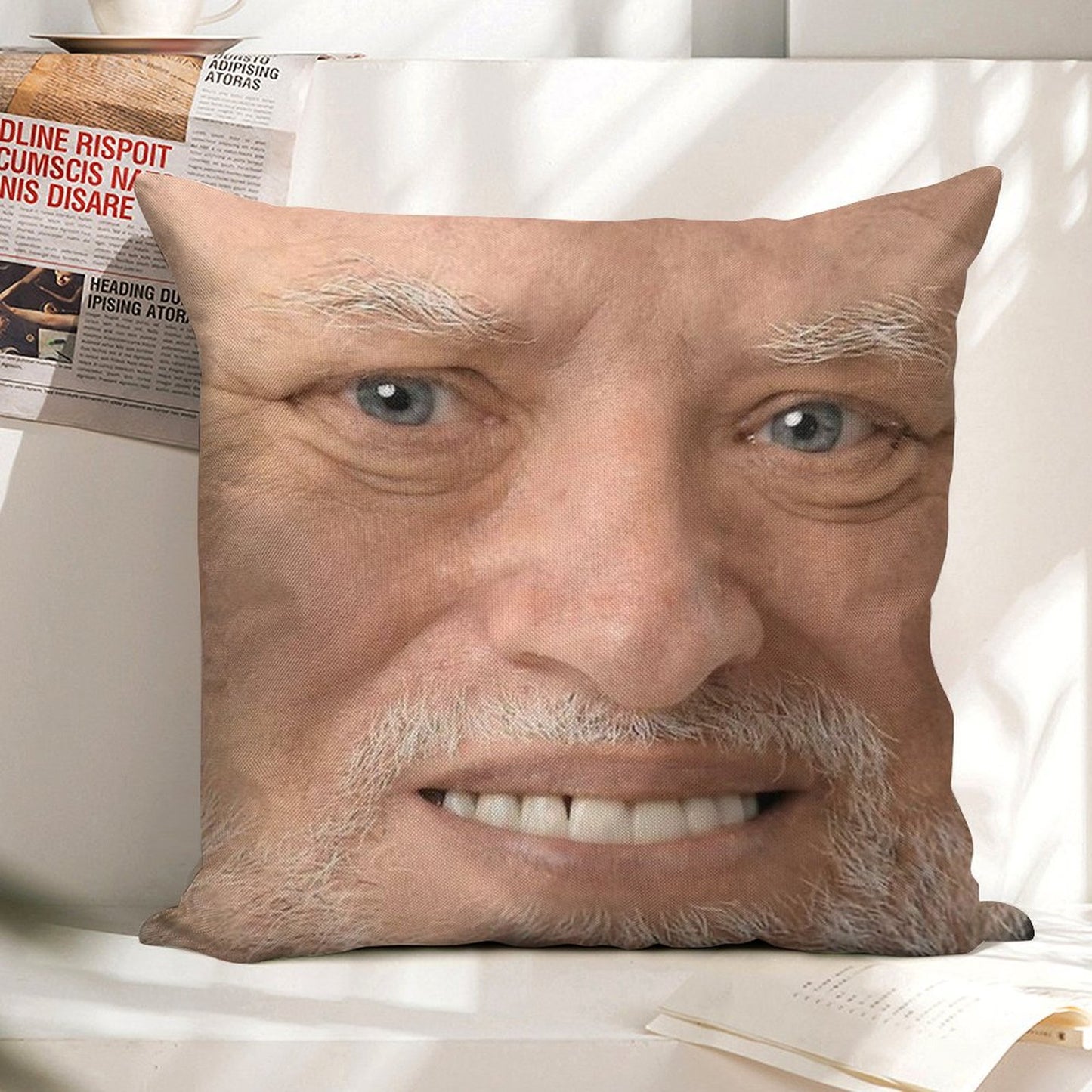 Hide The Pain Harold High Definition Linen Throw Pillow Cover