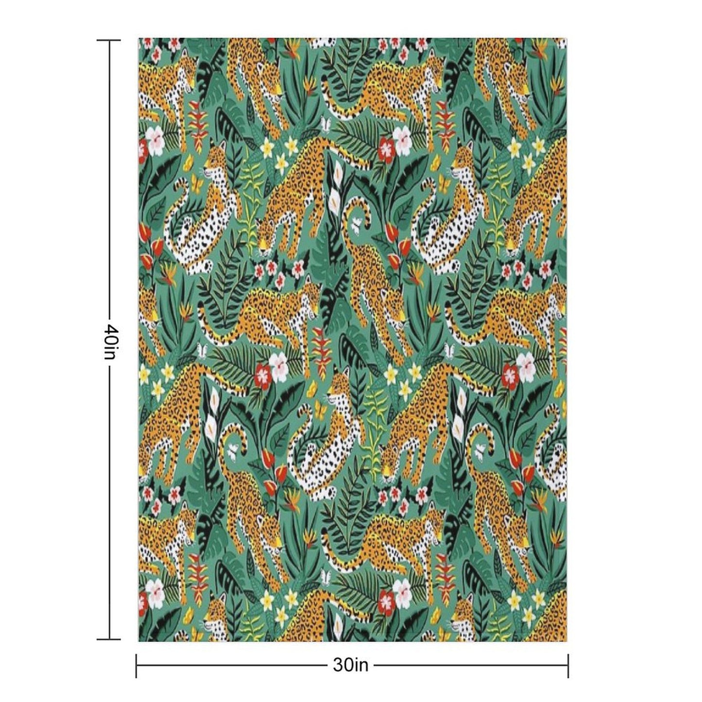 Dancing Jaguar Jungle - Green Throw Blanket
