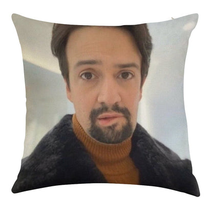 Manuel Miranda Lip Bite Meme Linen Throw Pillow Cover