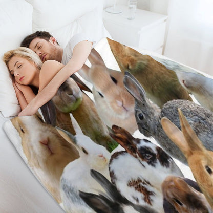 Cute Rabbitsbunnies Throw Blanket