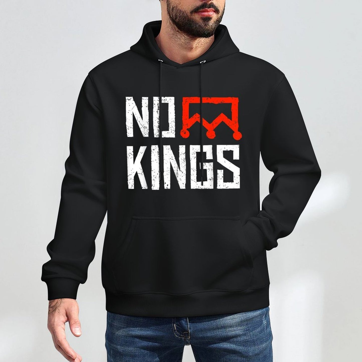 No Kings Protest Symbolic Sign Customizable Surface Hoodie