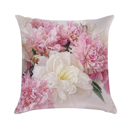 Peonies Soft Skin-Friendly Throw Pillow
