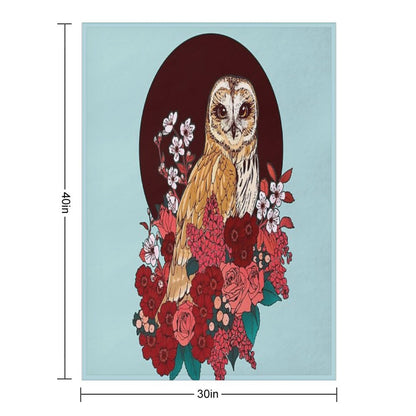 Owl Floral Eclipse Throw Blanket