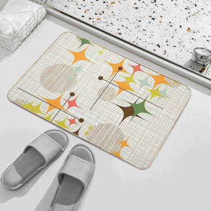 Eames Era Starbursts And Globes 3 (bkgrnd) Bath Mat