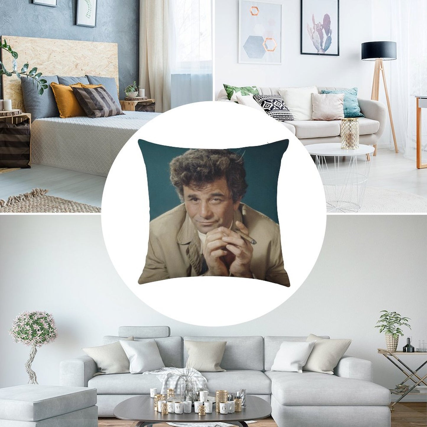 Columbo Linen Throw Pillow Cover