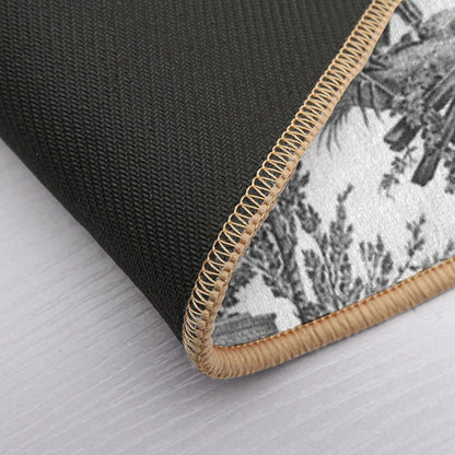 Black And White Toile De Jouy Bath Mat