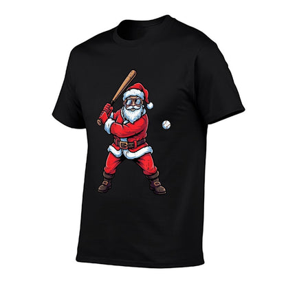 Christmas Santa Baseball Batter Xmas Sports Men Boys Kids  Graphic-printed T-Shirt