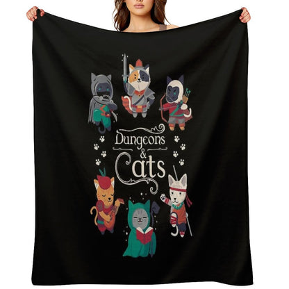 Dungeons And Cats 2.0 Throw Blanket