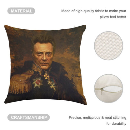 Christopher Walken - Replaceface Linen Throw Pillow Cover