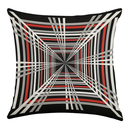 Tesla Plaid Badge Design 8K UHD Linen Throw Pillow Cover
