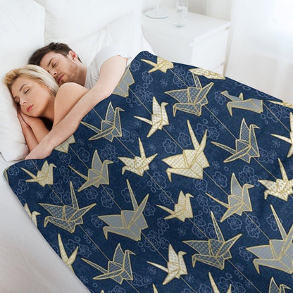 Sadako's Good Luck Cranes Throw Blanket