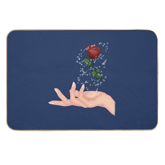 Magical Hands Make Rose Ver. 3  Fade-Resistant Bath Mat