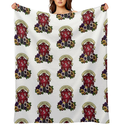 Dice Capricorn Throw Blanket
