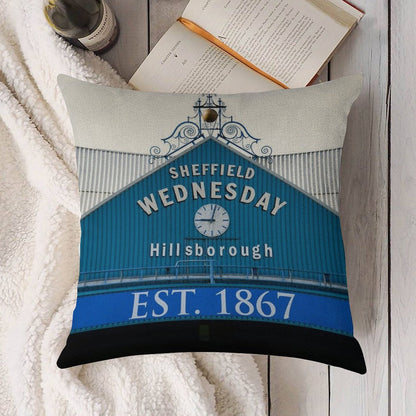 Sheffield Wednesday Famous Clock Linen Throw Pillow Cover