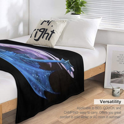 Dragon Heart - Starry Dragons - Toothless And Light Fury Throw Blanket