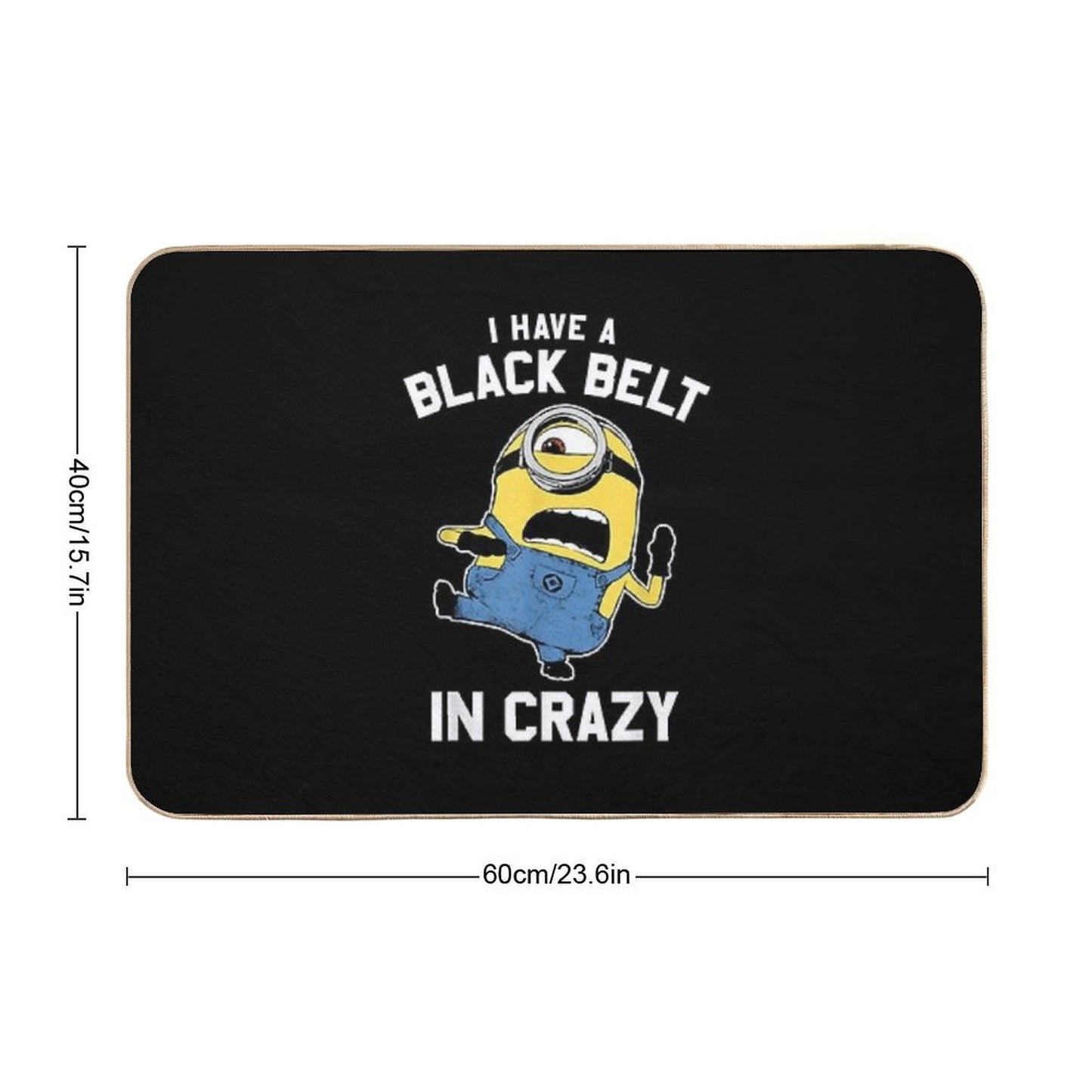 Despicable Me Minions Black Belt In Crazy Graphic Bath Mat