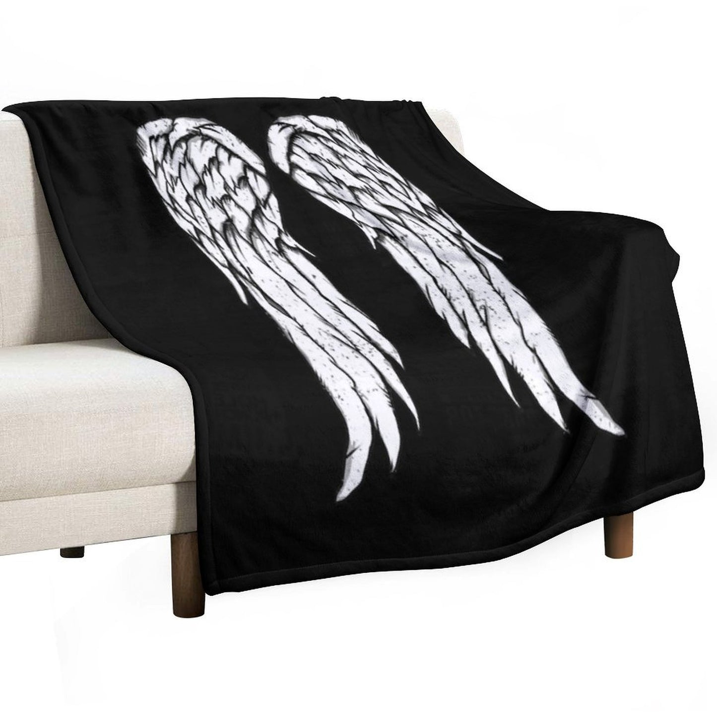 Daryl Dixon Wings - Zombie Throw Blanket