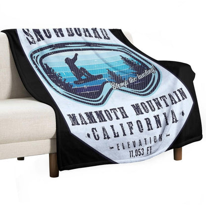 Snowboard Mammoth Mountain California Throw Blanket