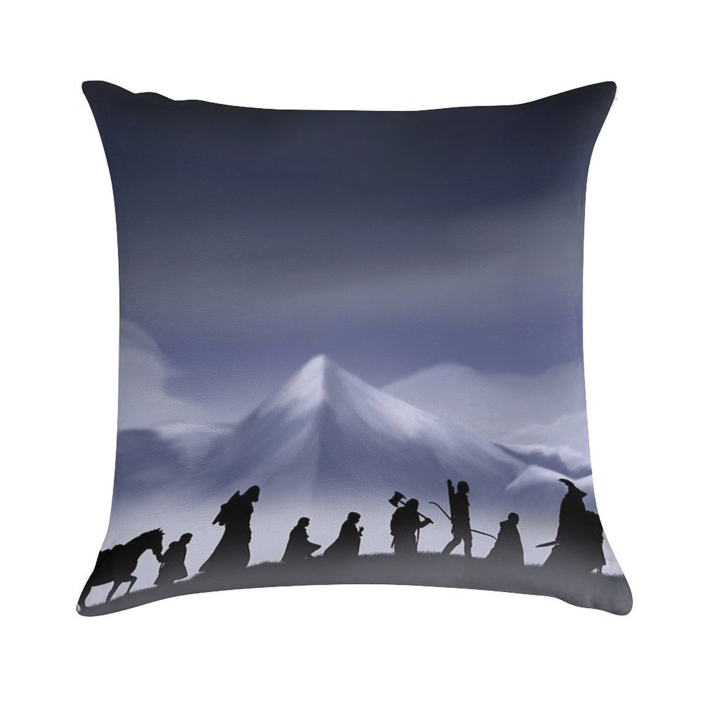 Fellowship of The Ring (with Background) Soft Durable Construction Throw Pillow