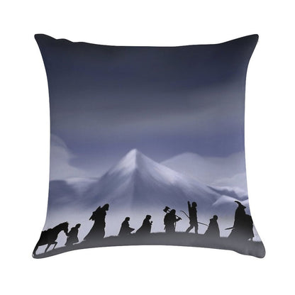 Fellowship of The Ring (with Background) Soft Durable Construction Throw Pillow