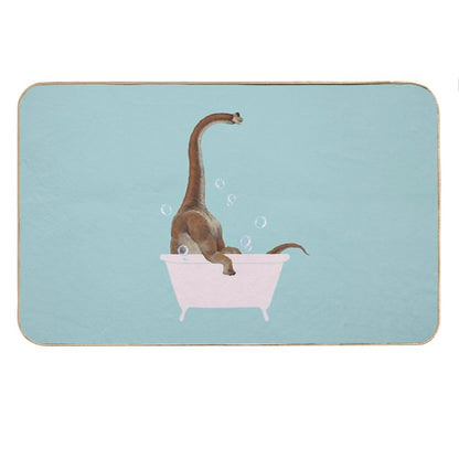 Brachiosaurus in Bathtub Bath Mat
