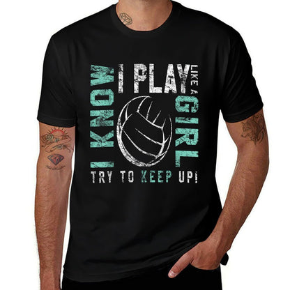 Volleyball T Forn Girls - Play Like A Girl  Vintage-inspired T-Shirt