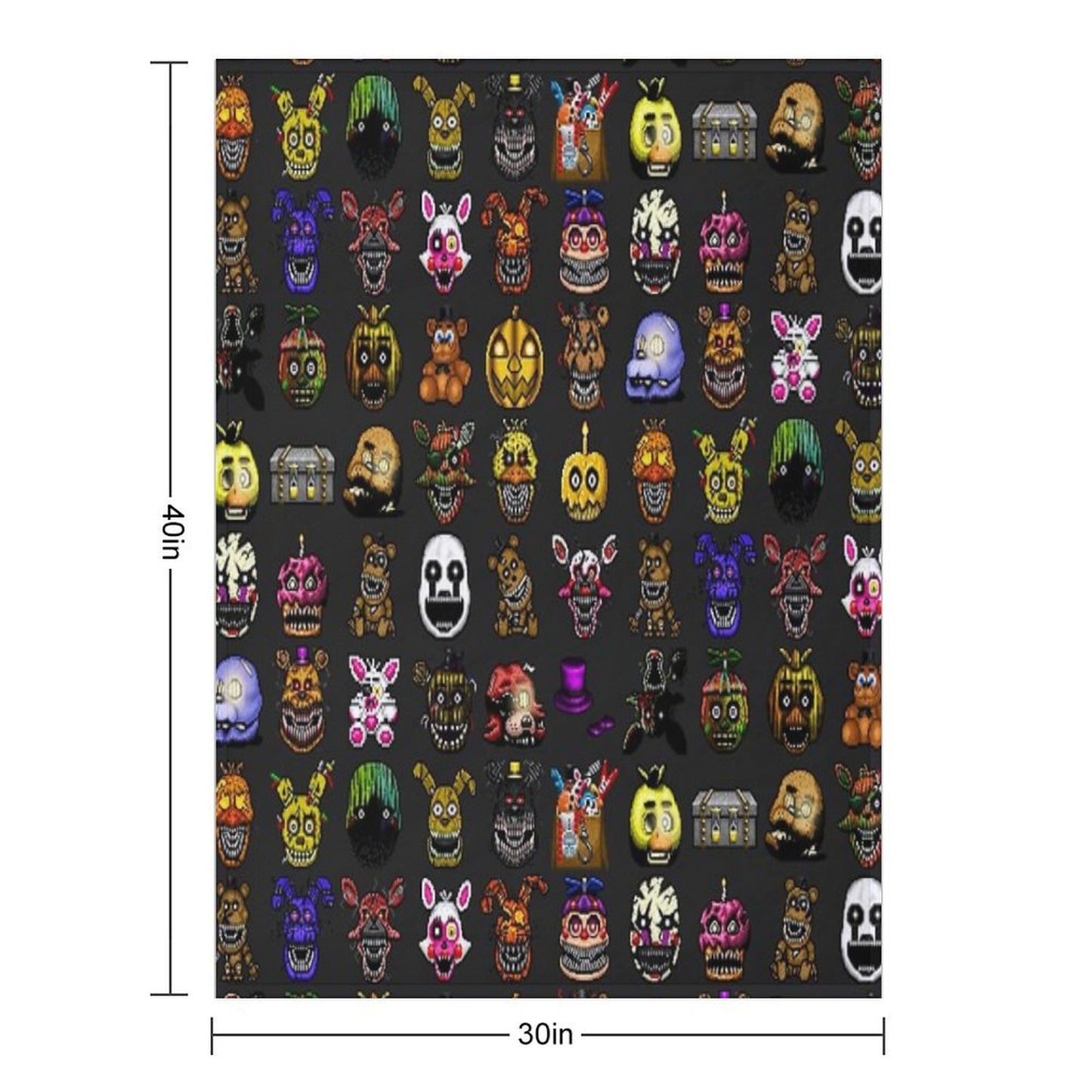 Five Nights at Freddy's - Pixel Art - Multiple Characters New Set Throw Blanket