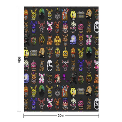 Five Nights at Freddy's - Pixel Art - Multiple Characters New Set Throw Blanket