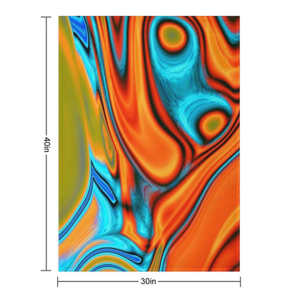 Vivid Modern Southwest Hipster Turquoise Orange Swirls Throw Blanket