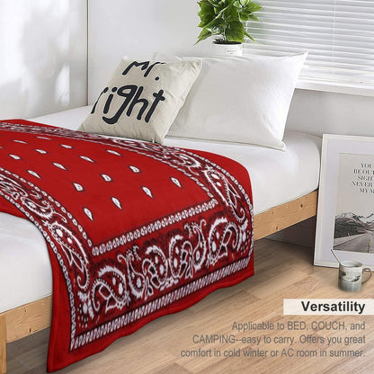 Red Bandana Throw Blanket