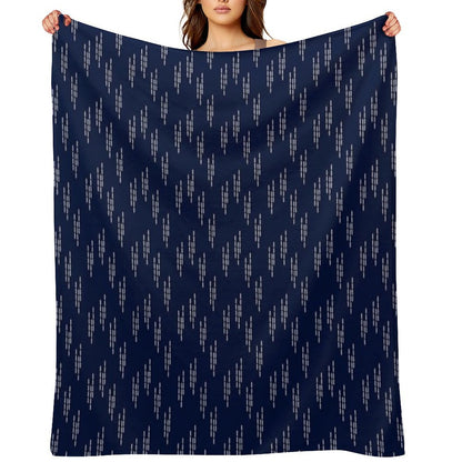 Sashiko Embroidery Japanese Pattern Design Throw Blanket