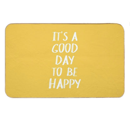 It's A Good Day to Be Happy in Yellow Bath Mat