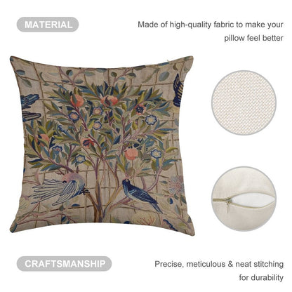 William Morris Kelmscott Trellis Embroidery Linen Throw Pillow Cover