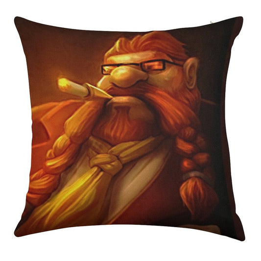 Gragas Alpha Male Linen Throw Pillow Cover