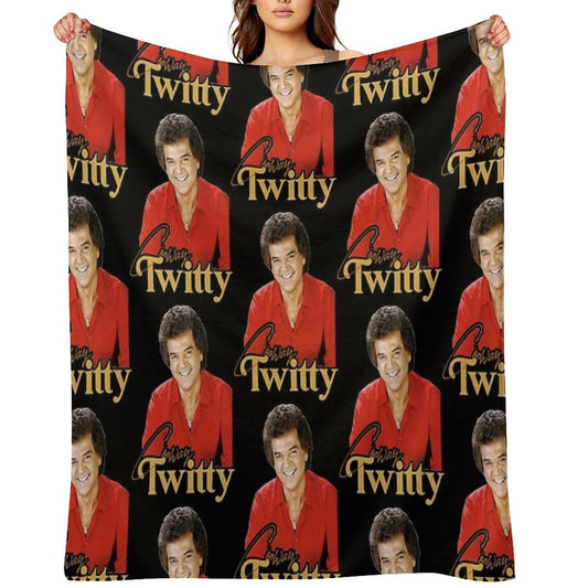 Conway Twitty ))(( Retro Country Legend Design Throw Blanket