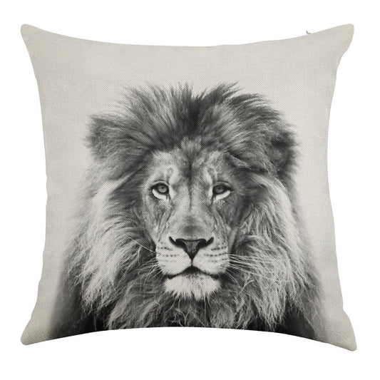 Lion Linen Throw Pillow Cover