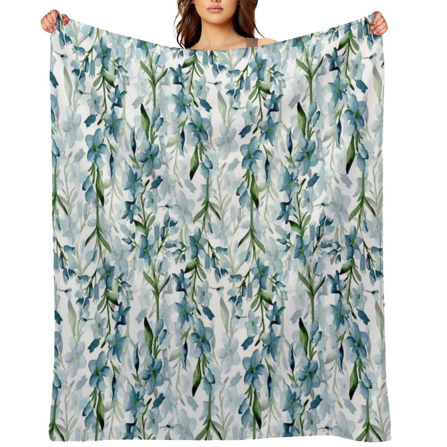 Blue Branches Throw Blanket