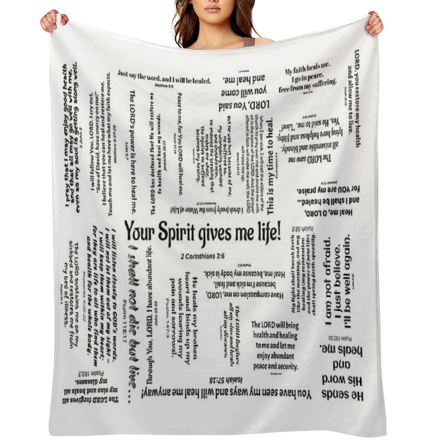Healing Scriptures Blanket - White Throw Blanket