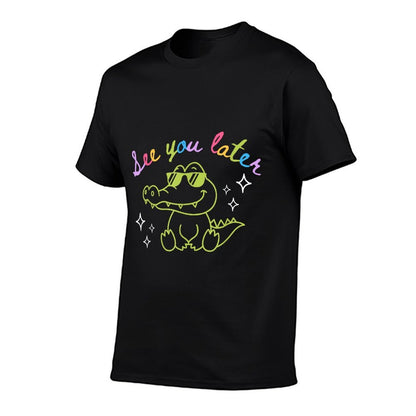 See You Later Teacher Summer Alligator Last Day Of School  Rolled Sleeves T-Shirt