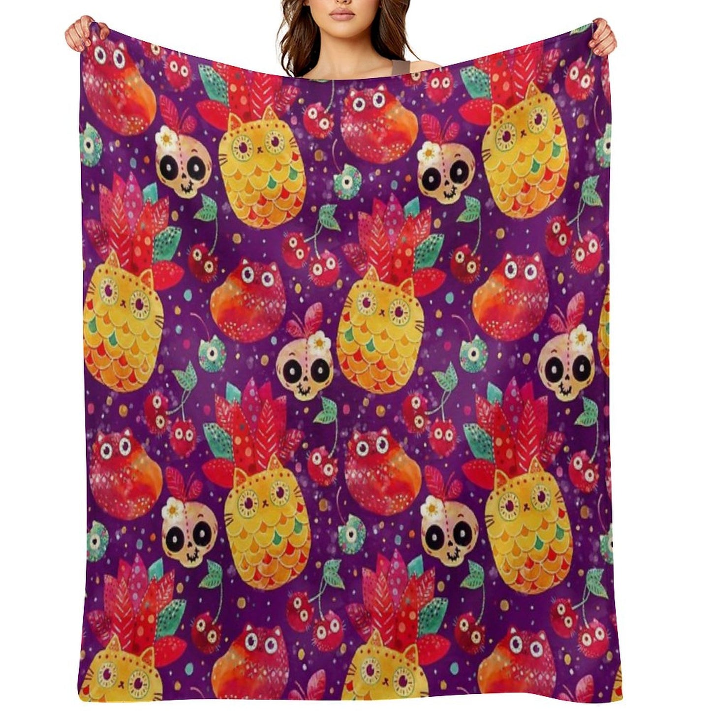 Mexican Tutti Frutti Throw Blanket