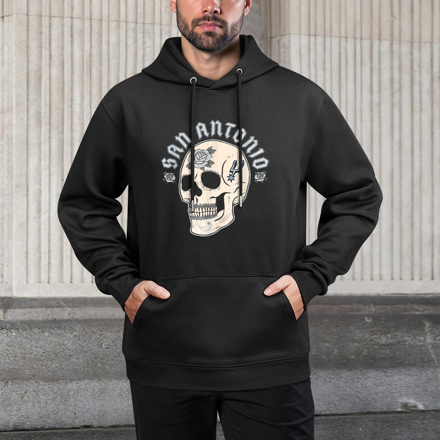 NBA San Antonio Spurs Halloween Floral Skull Shape Retention Hoodie