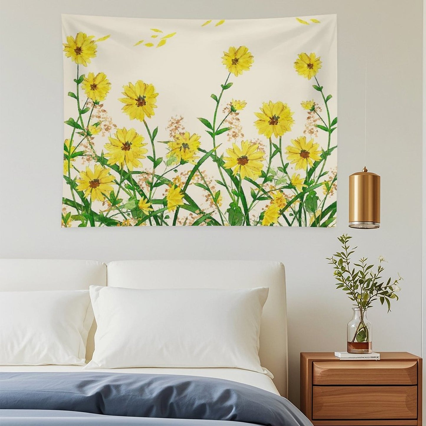 Yellow Wildflowers Tapestry