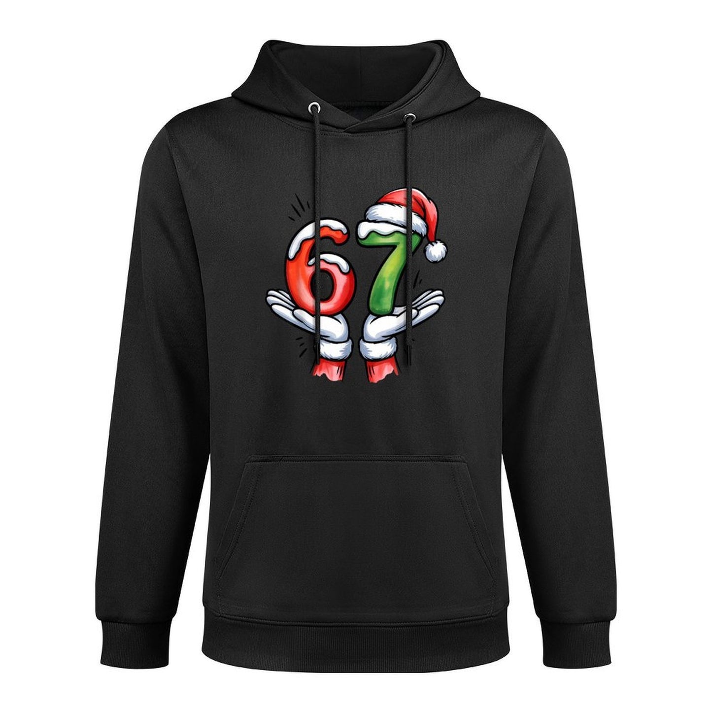 67 Meme Santa Claus Hand Funny Six Seven Christmas Boy Girl Adjustable Hood Hoodie