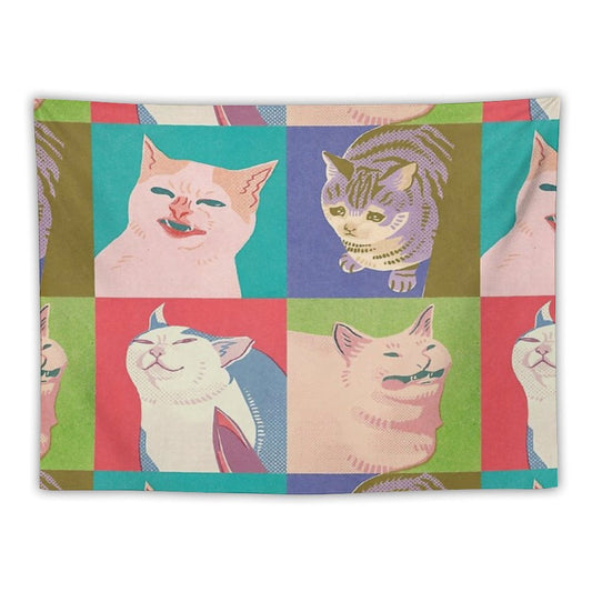 Four Meme Cats of The Apocalypse Tapestry