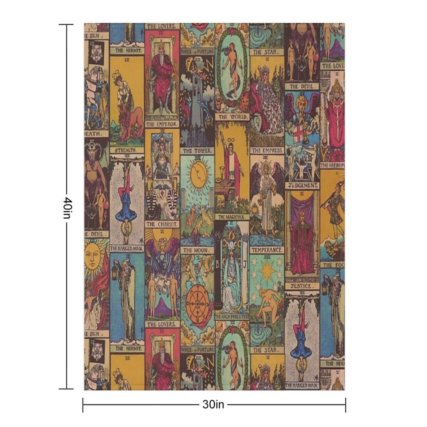 The Major Arcana of Tarot Vintage Patchwork Throw Blanket