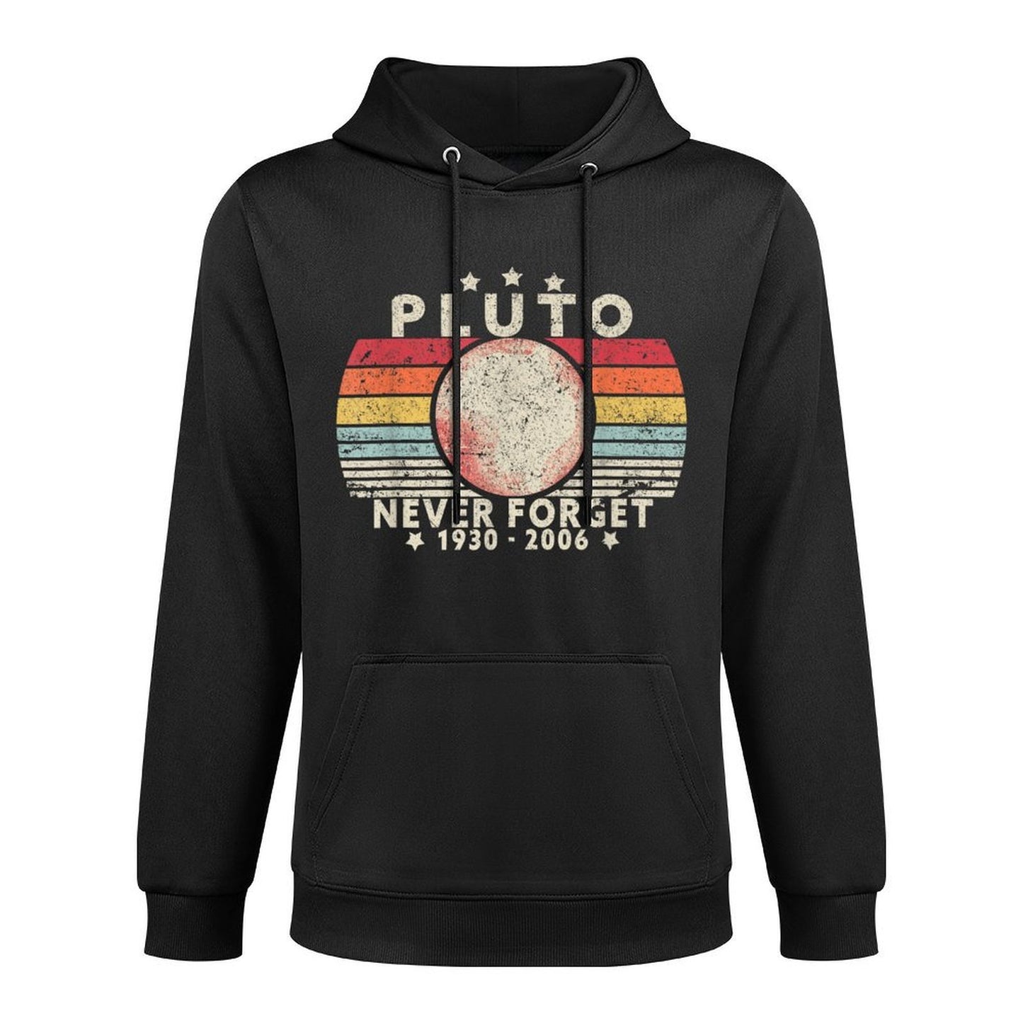 Never Forget Pluto. Retro Style Funny Space Science Layering Staple Hoodie