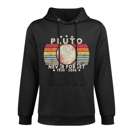 Never Forget Pluto. Retro Style Funny Space Science Layering Staple Hoodie