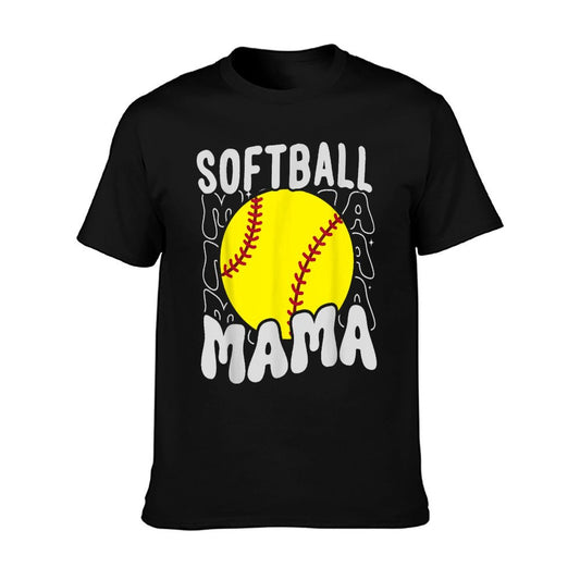 Groovy Softball Mama Softball Daughters Game Mothers Day T-Shirt