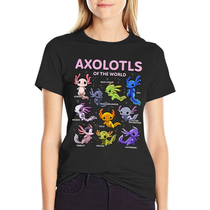 Axolotl Kawaii Axolotls of The World Axolotl Animals T-Shirt
