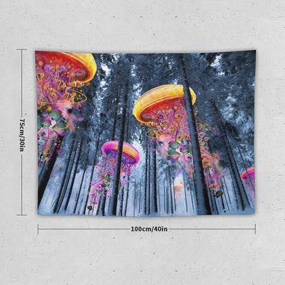 New Winter Forest of Electric Jellyfish Worlds Tapestry